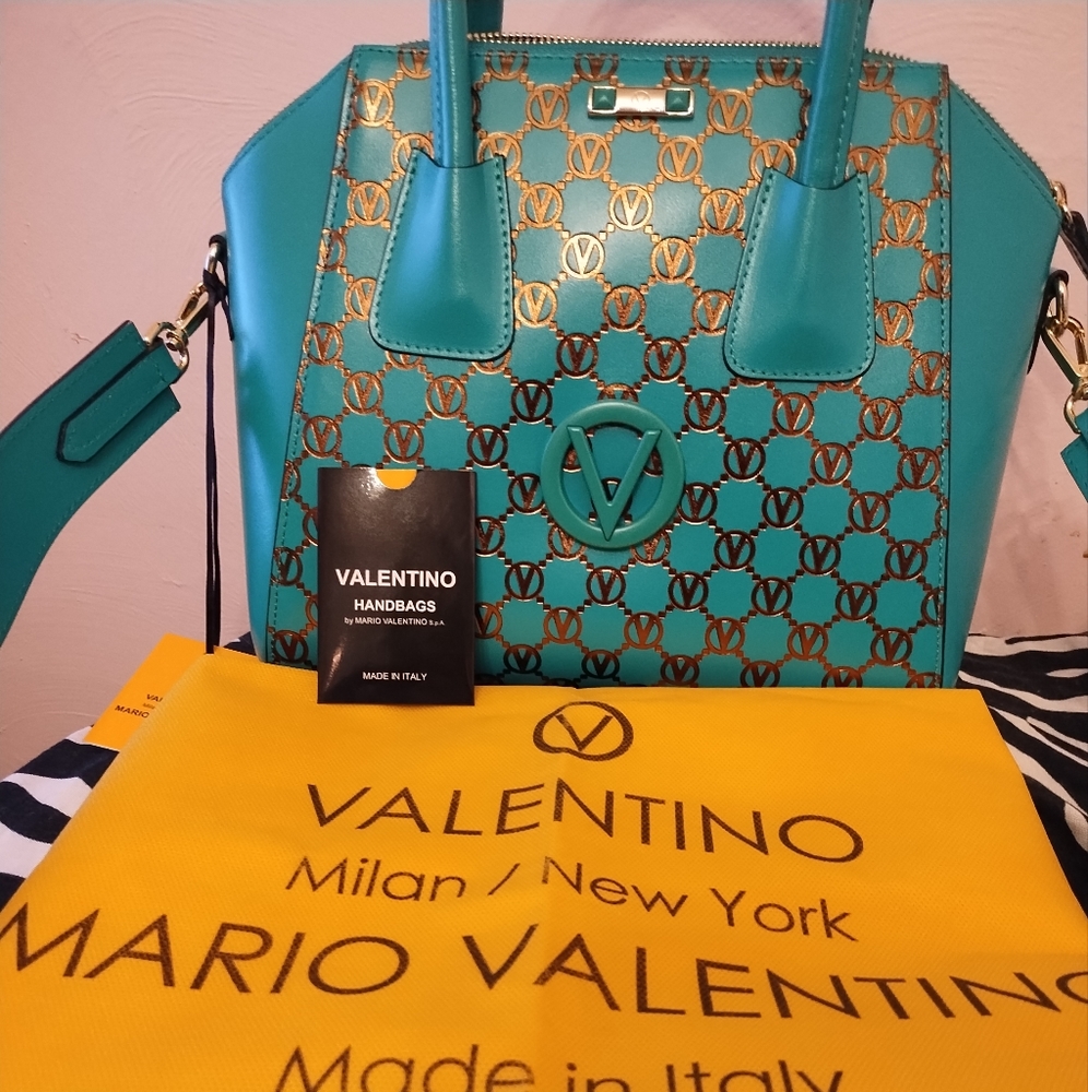 VALENTINO BY MARIO VALENTINOMimi Monogram HandbagNWT Teal Green